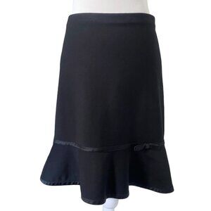 Y2K Express Stretchy skirt with ribbon bow and Ruffle Hem black